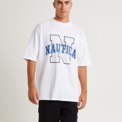 New NAUTICA Omega Short Sleeve T-Shirt White