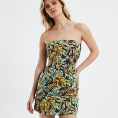 Online CHARLIE HOLIDAY Palma Mini Dress Tropical Palm