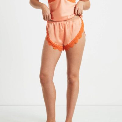 Wholesale LOVE NOTES Exie Cheeky Runner Silky Shorts In Peach