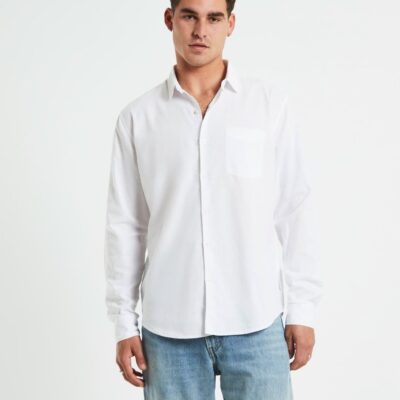 Best ARVUST Grover Long Sleeve Linen Shirt White