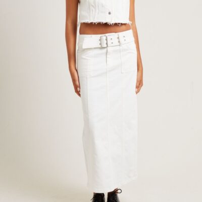 Clearance  INSIGHT Billy Denim Maxi Skirt Vintage White