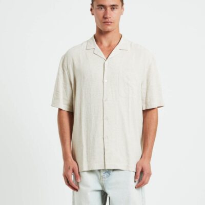 Online ARVUST Harrison Linen Short Sleeve Resort Shirt In Natural