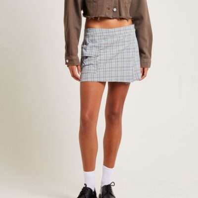 Wholesale INSIGHT Remi Check Cargo Mini Skirt