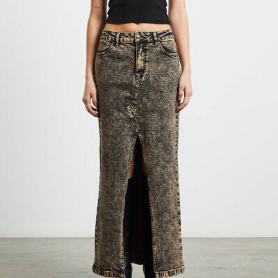 Online NEON HART Ines Panel Black Midi Denim Skirt In Vintage Tint