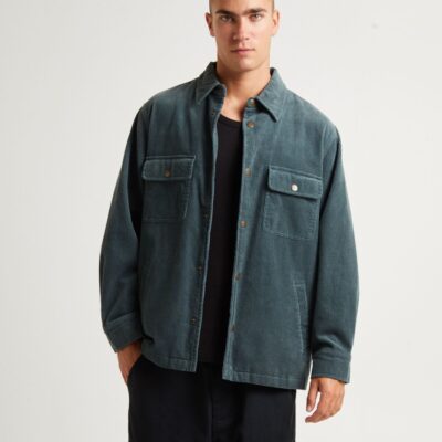 Hot INSIGHT Conditions Cord Long Sleeve Overshirt Teal