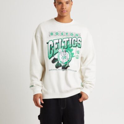 Online MITCHELL & NESS Brush Off 2.0 Celtics Crew White Marle