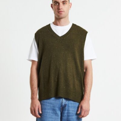 Clearance  ARVUST Sunday Knitted Box Vest Olive