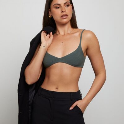 Clearance  GENERAL PANTS CO. BASICS Luxe Knitted Bralette Green