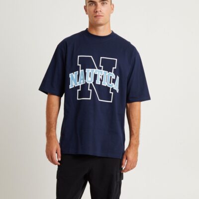 Clearance  NAUTICA Omega Short Sleeve T-Shirt Navy