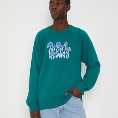 Best AFENDS Psychedelic Raglan Long Sleeve Knit In Emerald Green