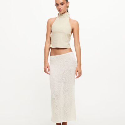 Clearance  LIONESS Pure Midi Skirt In Cream