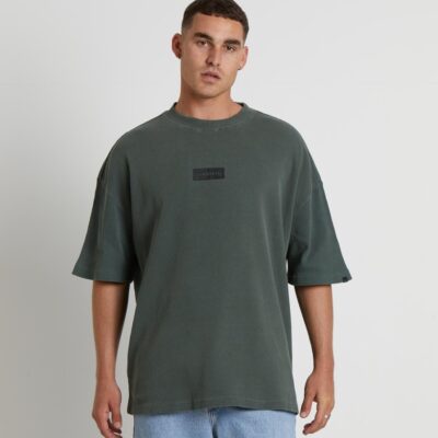 Online STANDARD JEAN CO Marlo Waffle Short Sleeve T-Shirt In Fatigue Green