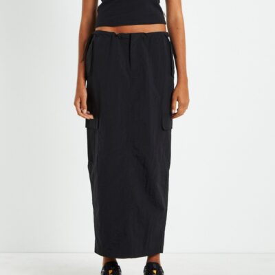 Best INSIGHT Ruby Multi Pocket Cargo Maxi Skirt Black