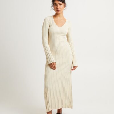 New SUBTITLED Sophie Long Sleeve Rib Knit Dress