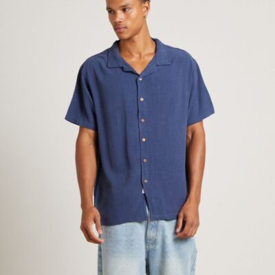 Wholesale THE CRITICAL SLIDE SOCIETY Ernie Short Sleeve Resort Shirt In Navy