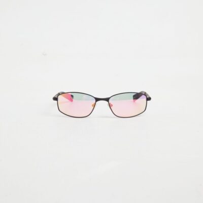 New LE SPECS Star Beam Sunglasses In Matte Black/Pink Mirror