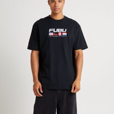 New FUBU Corporate International Short Sleeve T-Shirt Black