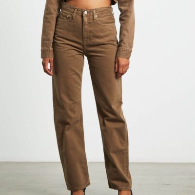 Best CALVIN KLEIN High Rise Straight Jeans In Brown