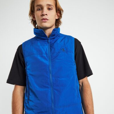 Best CALVIN KLEIN Badge Crinkle Nylon Vest In Blue