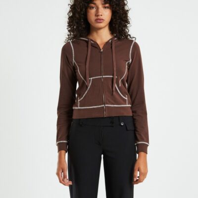 Online NEON HART Ronnie Shrunkin Zip Through Jacket Chocolate Brown