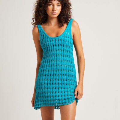 New FLEUR BY BLANCA STUDIO Kendall Mini Dress In Turquoise