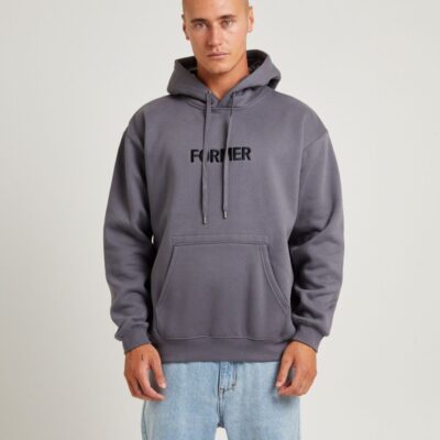 Online FORMER Legacy Emb Hoodie Iron Grey