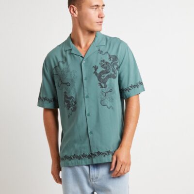 Best INSIGHT Draco Short Sleeve Resort Shirt In Teal