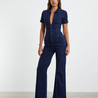 New INSIGHT Nikki Denim Maxi Boiler Suit Mid 90’S Blue