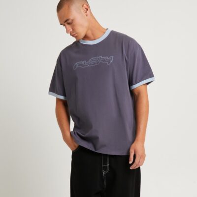 Best RUSTY Cypher Short Sleeve Ringer T-Shirt Coal