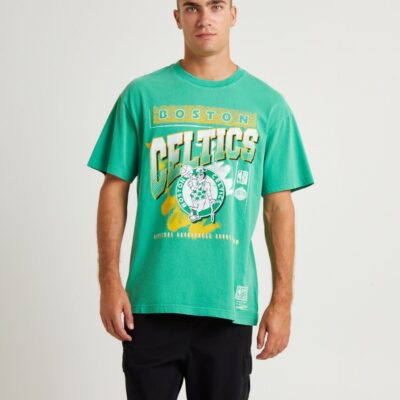 Wholesale MITCHELL & NESS Brush Off 2.0 Celtics T-Shirt Green