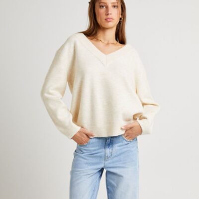 Best SUBTITLED Deep V Neck Slouchy Jumper