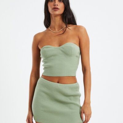 New SUBTITLED Kirby Knit Tube Top Green