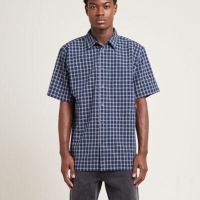 Clearance  FORMER Vivian Short Sleeve Shirt Navy Check