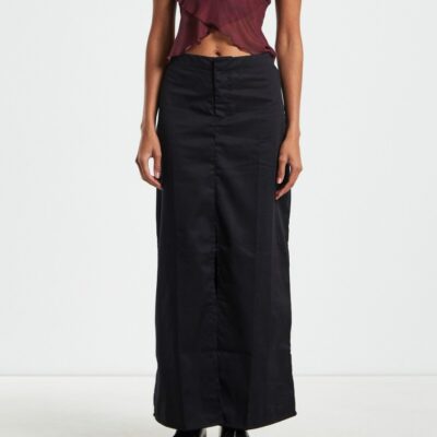 Clearance  MOTEL ROCKS Haisley Cargo Maxi Skirt Black