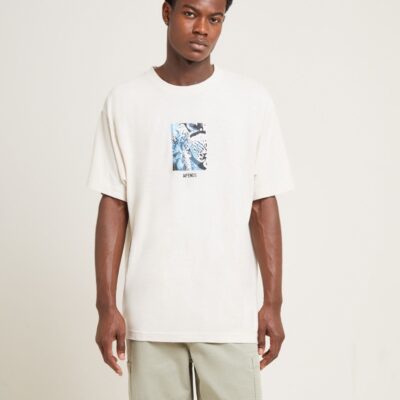 Online AFENDS Dossy Hemp Boxy Fit Short Sleeve T-Shirt Moonbeam