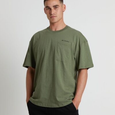 Clearance  COLUMBIA Break It Down Short Sleeve T-Shirt In Moss Stone Green