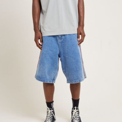 New RUSTY Flip Daddy Draggin Denim Jorts Middy Blue