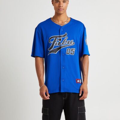 Hot FUBU Varsity Baseball Jersey Blue