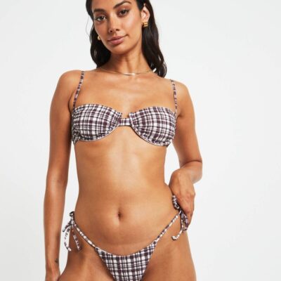 Best SUBTITLED Malia Gingham Underwire Bikini Set