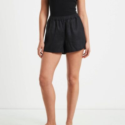 Wholesale SUBTITLED Tide Linen Shorts In Black