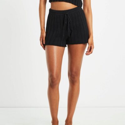 Clearance  SUBTITLED Bambi Knit Shorts In Black