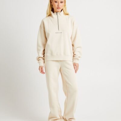 Clearance  SUBTITLED State Panelled Zip Front Fleece Oat