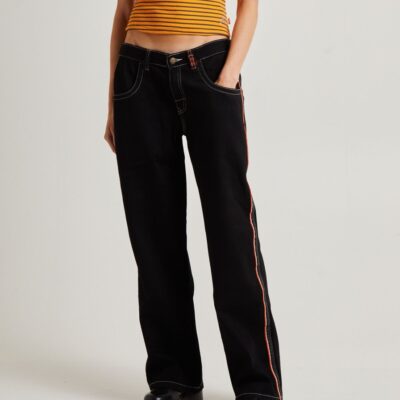 New RUSTY Flip Mommy Low Rise Wide Leg Denim Pants