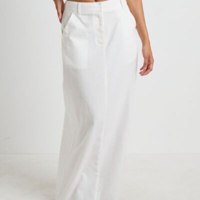 Wholesale SUBTITLED Jinta Tailored Linen Maxi Skirt In White