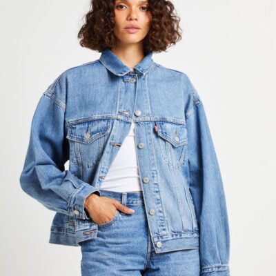 New LEVIS 90S Trucker Denim Jacket Soft As Butter Mid Blue