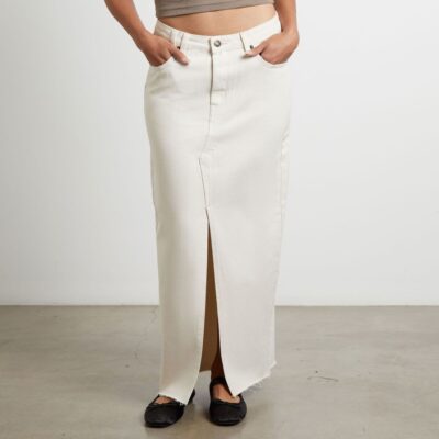 Wholesale INSIGHT Eva Maxi Denim Skirt In Chalk