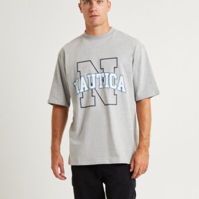 New NAUTICA Omega Short Sleeve T-Shirt Grey