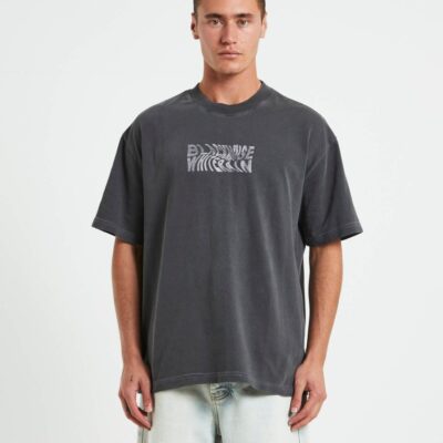 Best BLACK NOISE WHITE RAIN Wrapped Short Sleeve T-Shirt In Pewter Grey