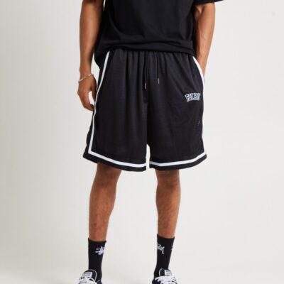 Wholesale FUBU Varsity Mesh Shorts Black/White